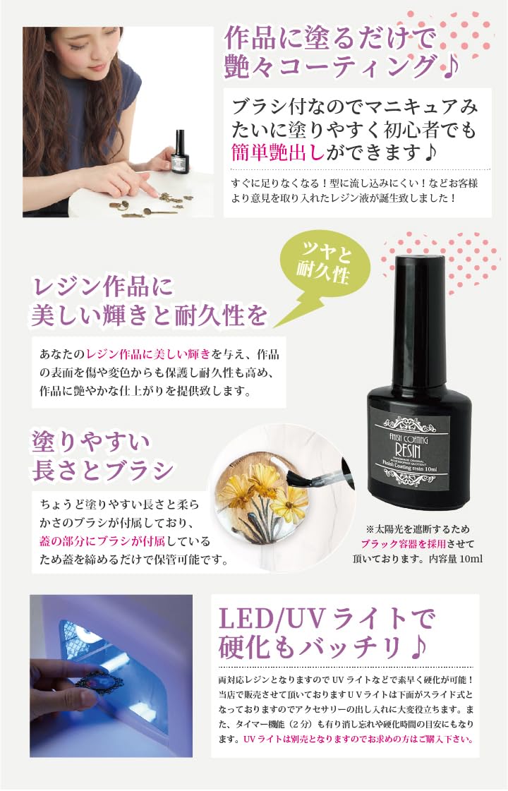 Amazon | レジン用品☆レジン コーティング液 10ml ブラシ付