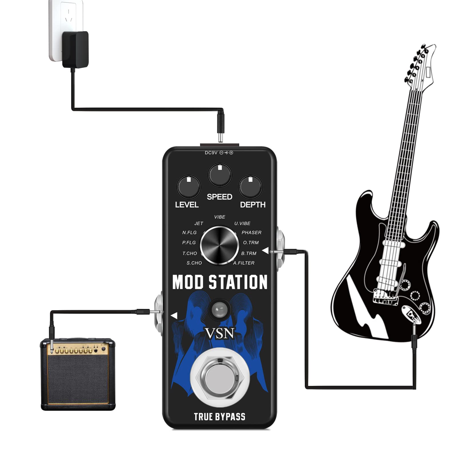 Amazon.com: VSN Modulation Pedal for Electric Guitar Pedal Boards