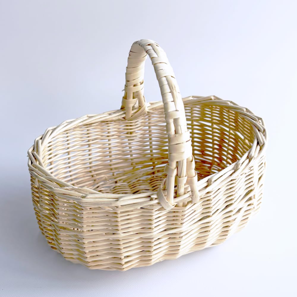 Amazon.co.jp: 柳素材 手付きバスケット Sサイズ（横幅約20cm） プチ