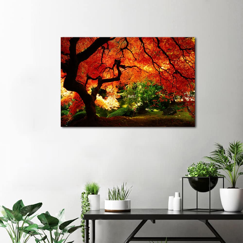 Amazon.co.jp: 風景画 ポスター 風景 秋 絵画 紅葉 自然 秋の木 秋の葉