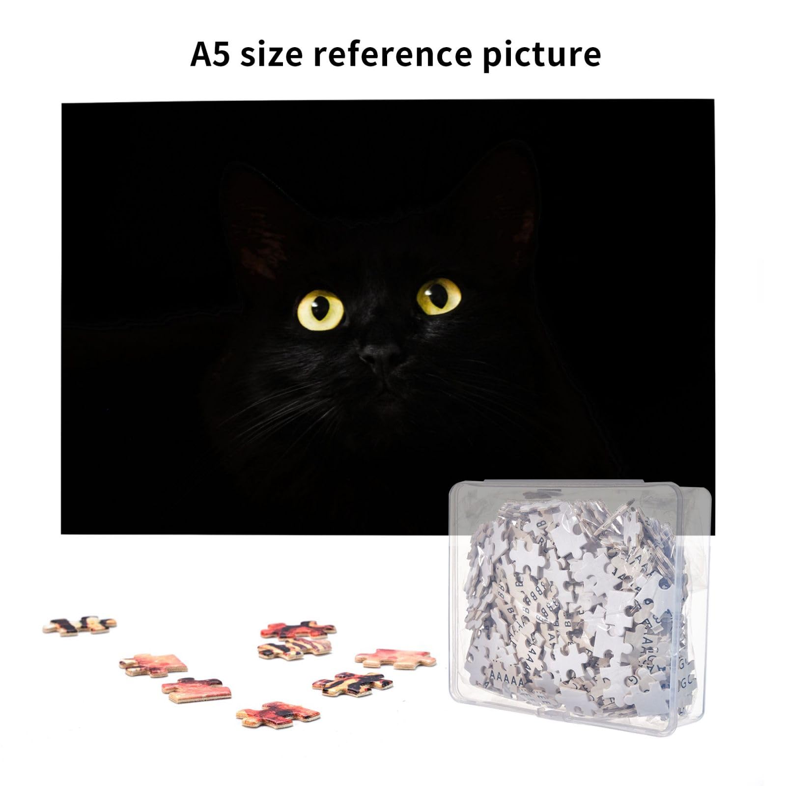 Amazon.co.jp: パズル おしゃれ かわいい 黒猫 猫柄 木製 1000ピース