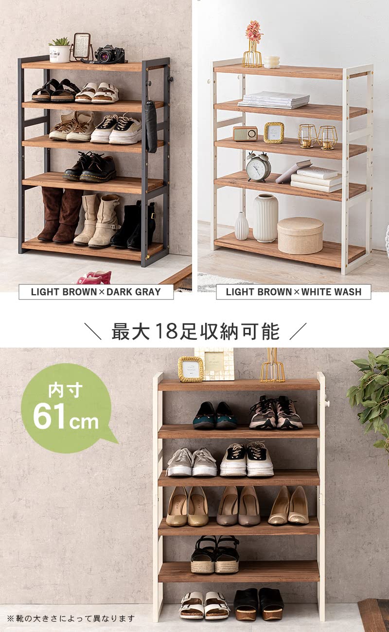 Amazon｜萩原 シューズラック 靴 棚 ラック 靴箱 【天然木パイン材使用