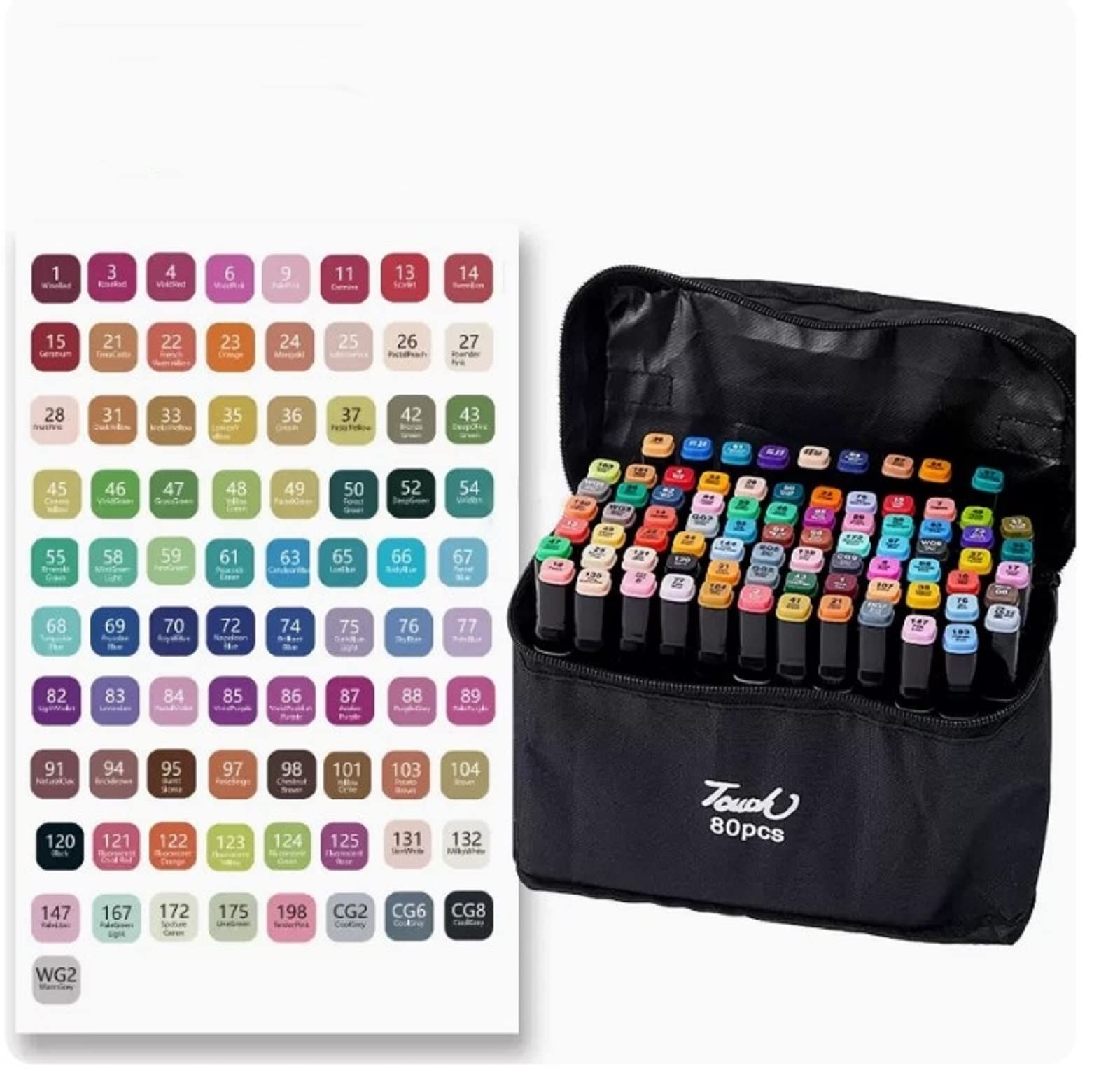 Amazon.co.jp: LIANGSHUAI マーカーペンカラーペン 80色 イラスト