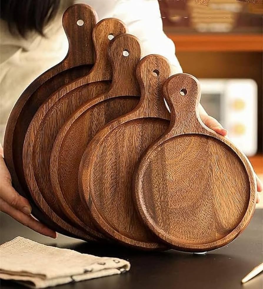 Amazon | 木製プレート 木製ピザプレート ピザ まな板 丸 ピザボード