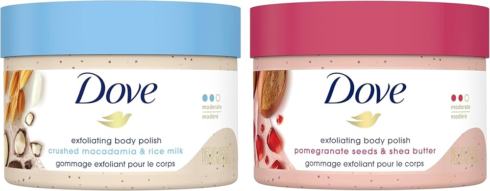 Dove Exfoliating Body Polish | Macadamia & Rice Milk + Pomegranate