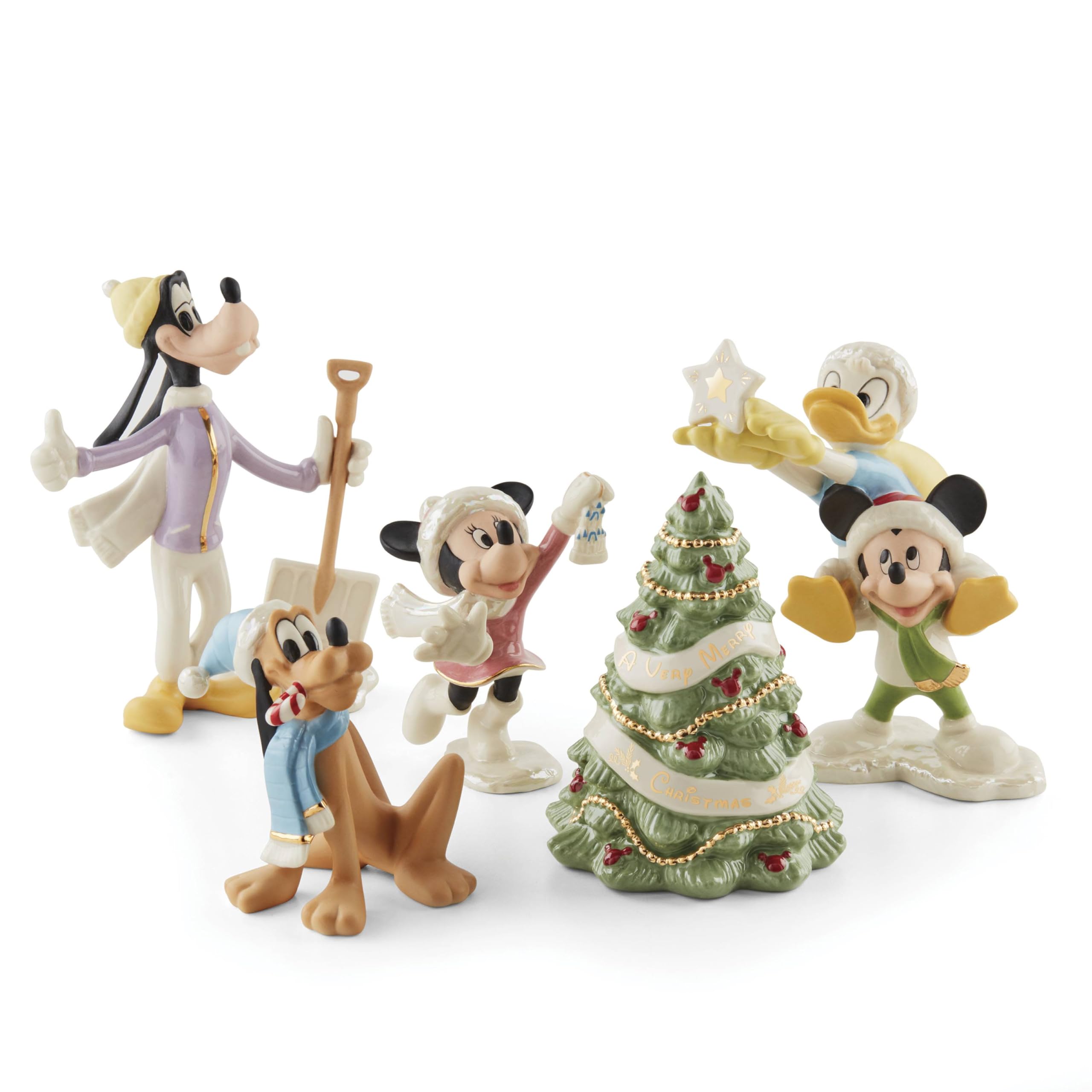 Amazon.com: Lenox 897079 Disney Winter Fun 5-Piece Figurine Set