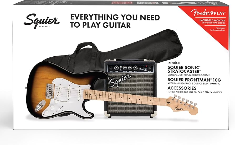 Amazon.com: Squier Sonic Series Stratocaster Pack - 2-color