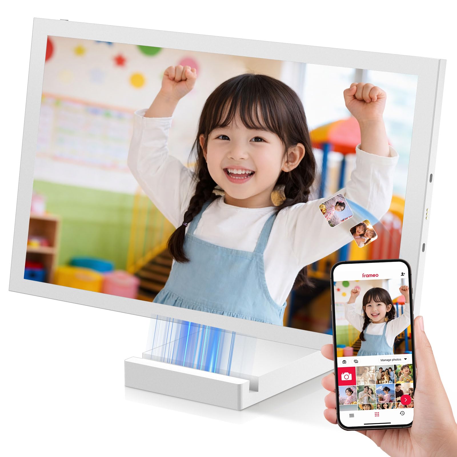 Amazon | FRAMEO デジタルフォトフレーム 磁気ワイヤレス充電 Wi-Fi