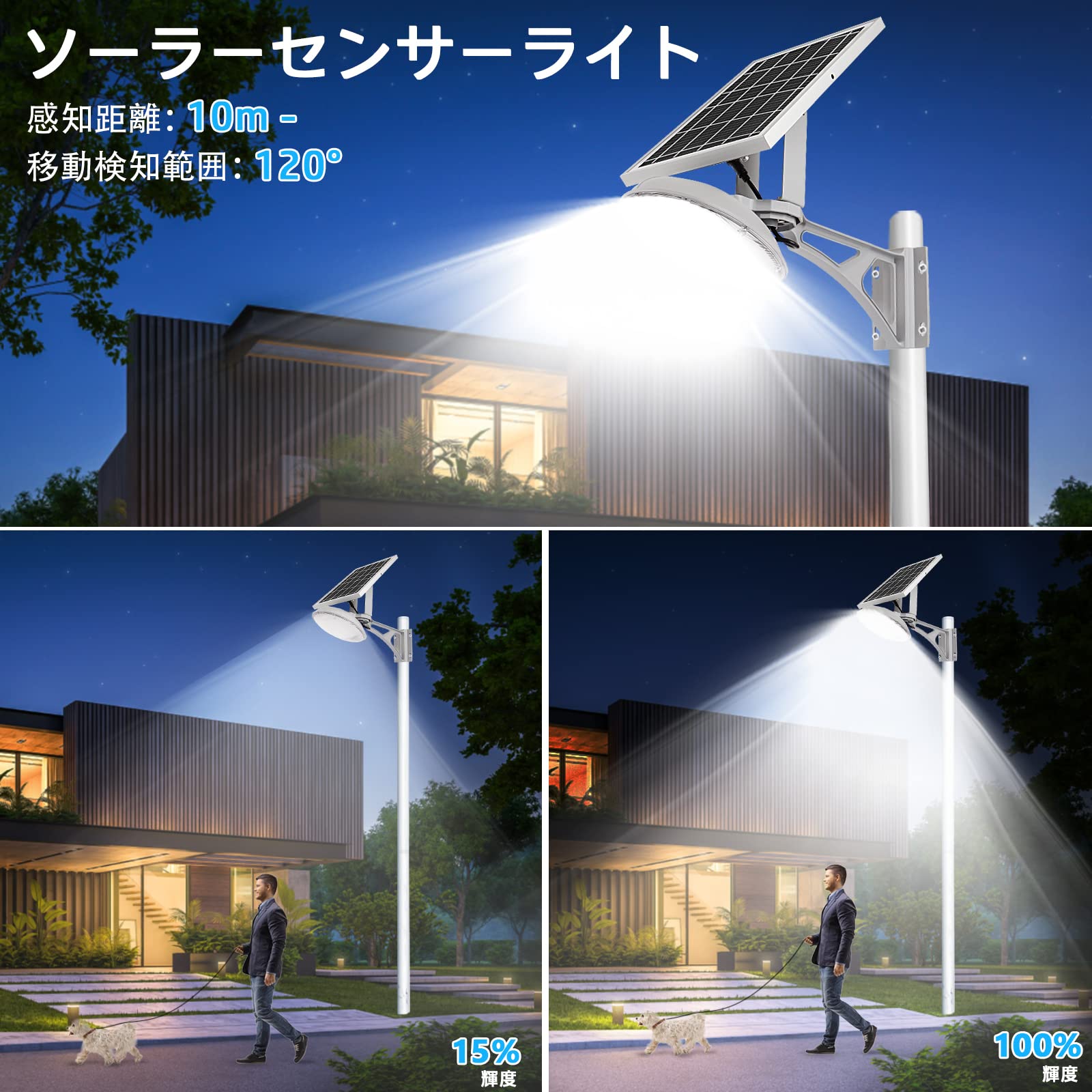 Amazon.co.jp : XYUE ソーラーライト 屋外 LED 街灯 高輝度 光センサー