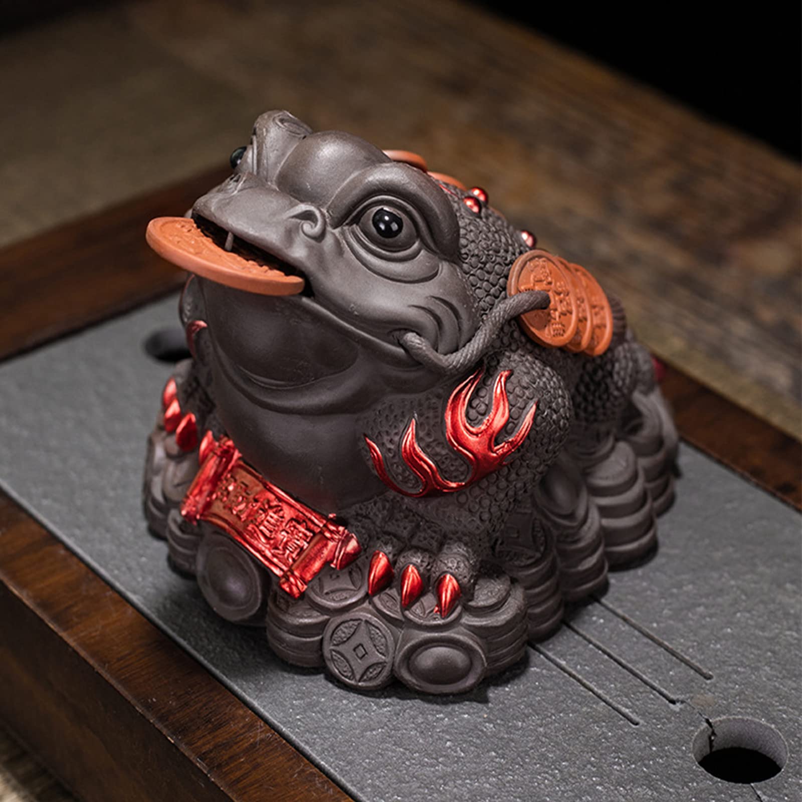 Amazon.co.jp: 銭蛙 金蟾 茶寵 三本脚の蛙 三足蟾 茶の寵 茶宠 茶台の