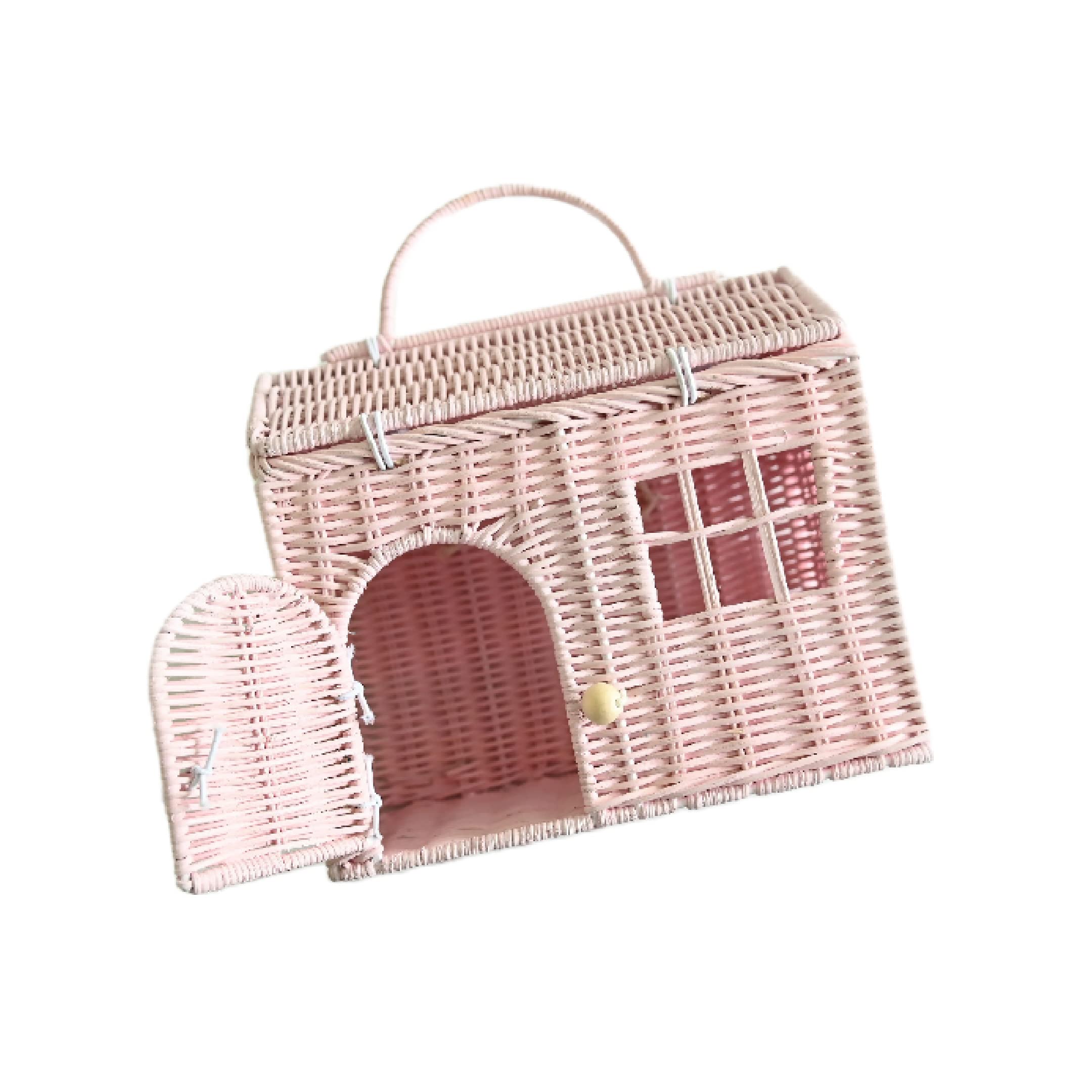 Amazon.com: Rool Rattan House Shaped Basket Wicker Small Dollhouse