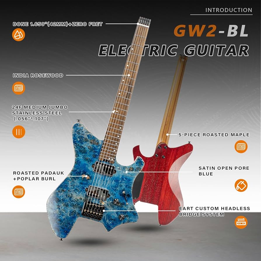 Amazon | EARTエレクトリックギターヘッドレスフィックスブリッジ6弦