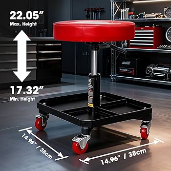 Torin BIG RED JACKS Rolling Pneumatic Creeper Garage/Shop Seat