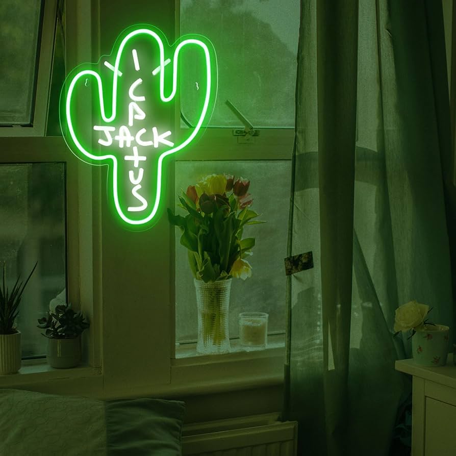 Cactus Jack LED Neon Sign - Decor Dimmable Green Jack Cactus Neon