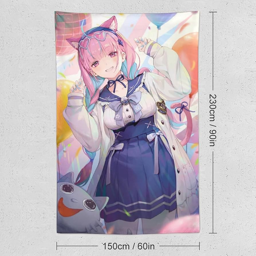 Amazon.co.jp: タペストリー 萌え キャラクター柄 VTuber 湊様 あく