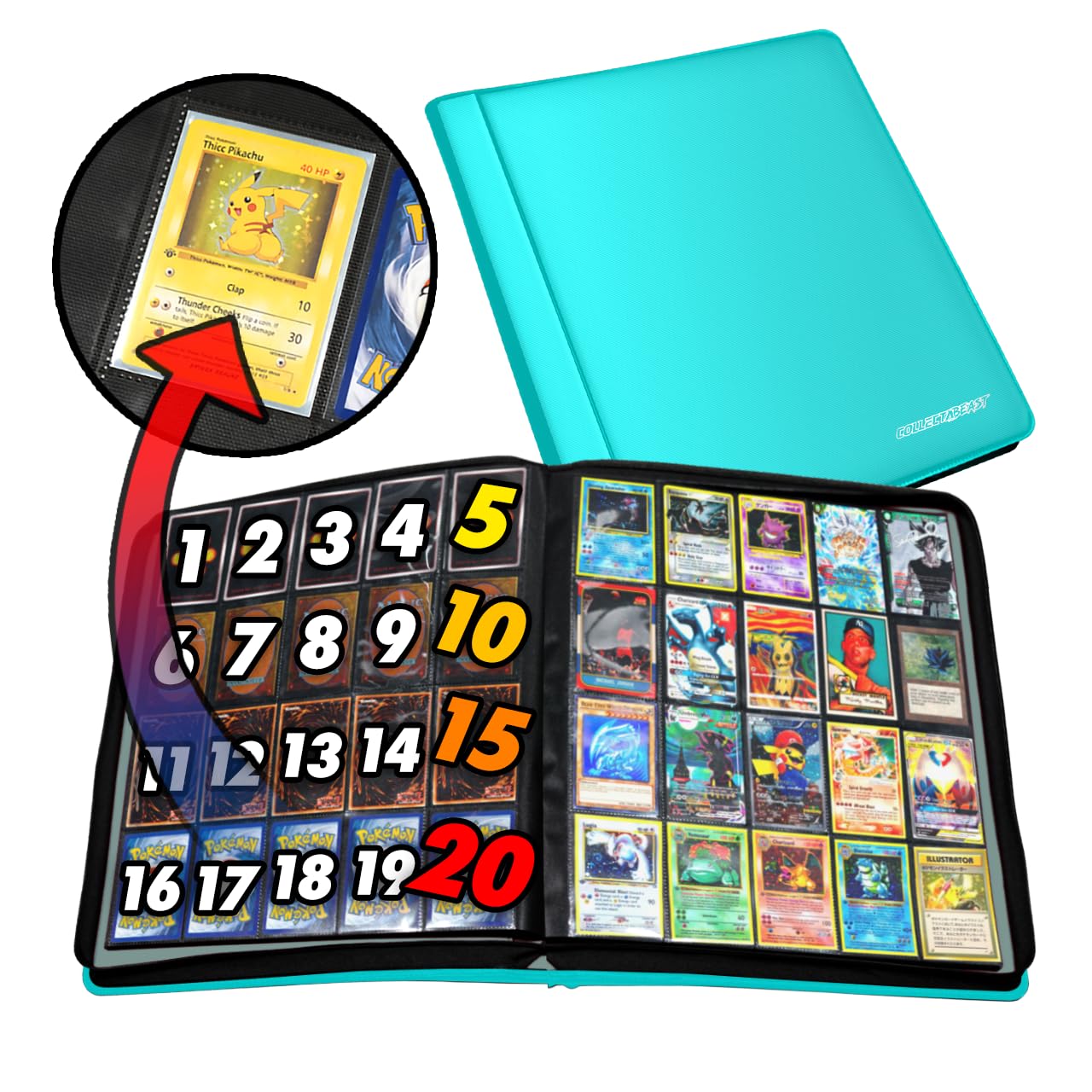 Amazon.co.jp: 1280枚以上のカード 20ポケット カードバインダー