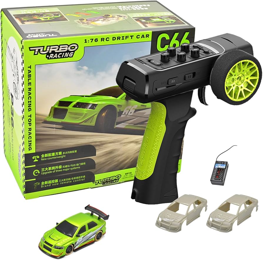 Amazon.com: FLYCOLOR Turbo Racing 1:76 Scale Drift RC Car with