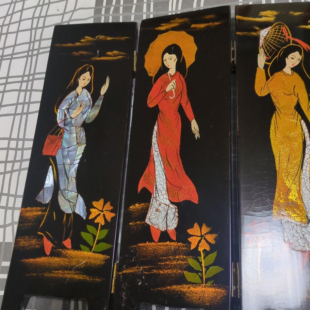 Amazon.co.jp: 螺鈿細工 卓上 屏風 韓国 漆器 金魚 人 : ホーム＆キッチン