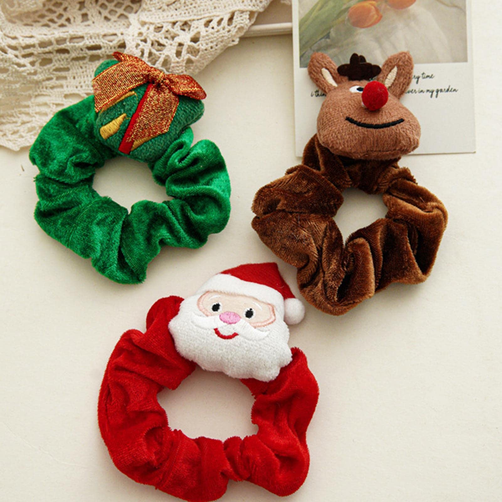 Amazon.co.jp: ヘアゴム クリスマステーマ ヘアバンド お団子グッズ 6