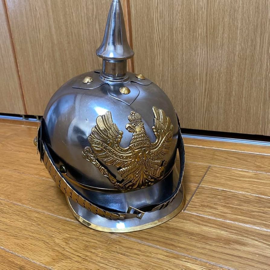 Amazon.co.jp: ピッケルハウベ ドイツ帝国 ヘルメット 金属製レプリカ