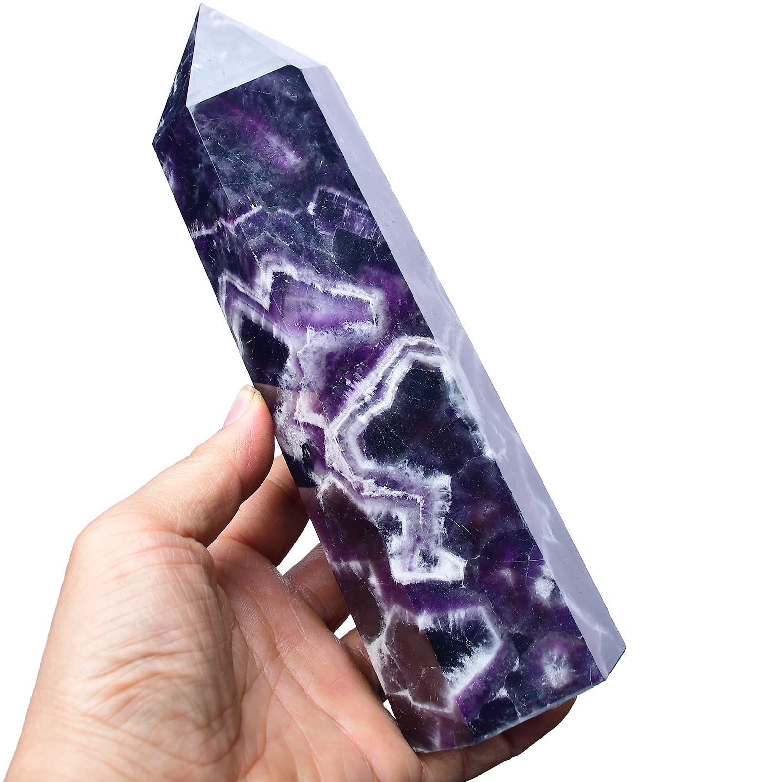 Amazon.com: FZBHRO Large Crystal Towers Chevron Amethyst Wand 6