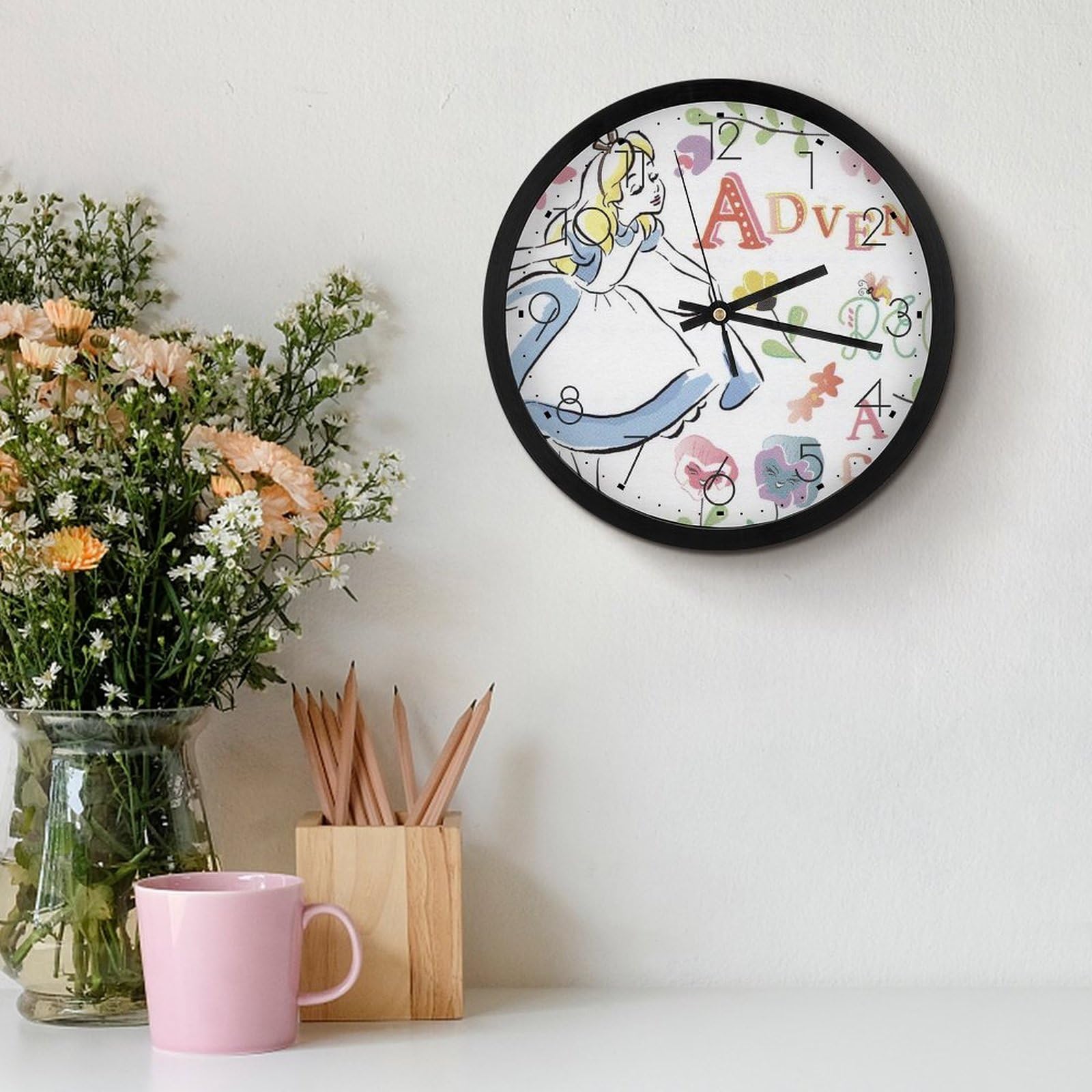 Amazon.co.jp: 不思議の国のアリス 掛け時計 おしゃれ 北欧 壁掛け時計