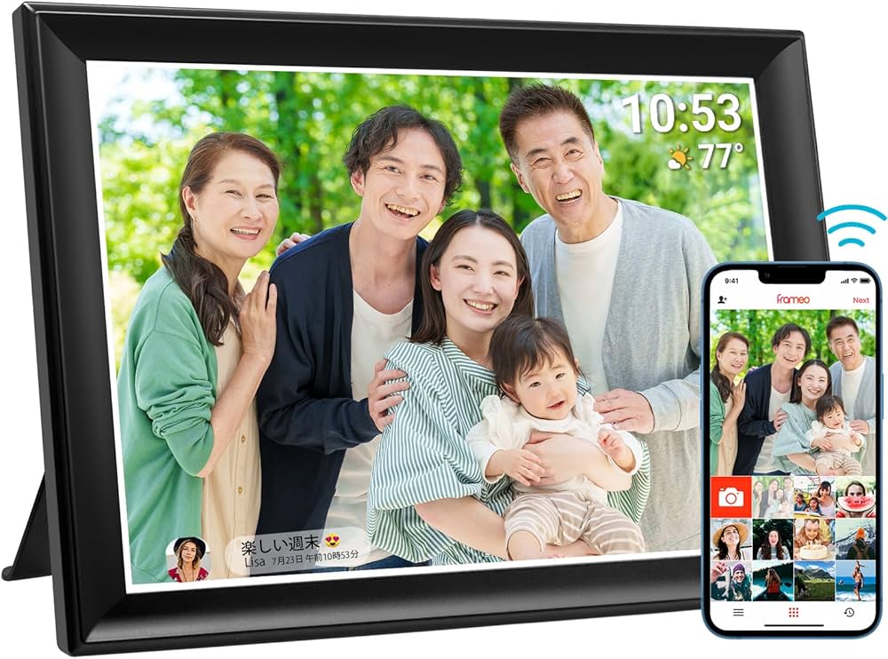 Amazon | 10.5インチ FRAMEO デジタルフォトフレーム WiFi 64GB