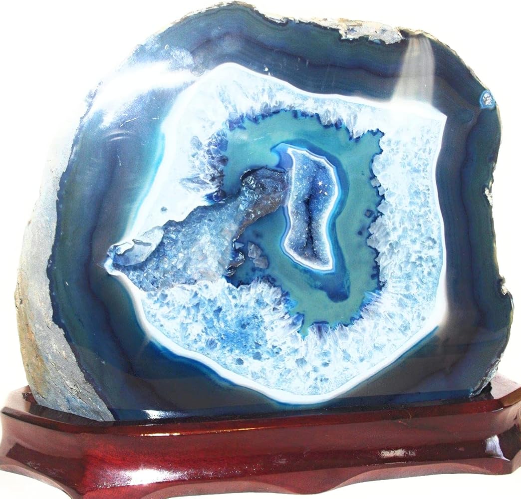 Amazon | theory xyz 瑪瑙 置物 (めのう) 原石 台付き 青瑪瑙(アゲート