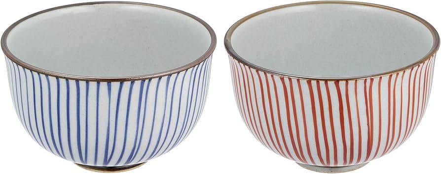 Amazon.co.jp: 有田焼 千筋 軽々多用丼(2個セット) : Home & Kitchen