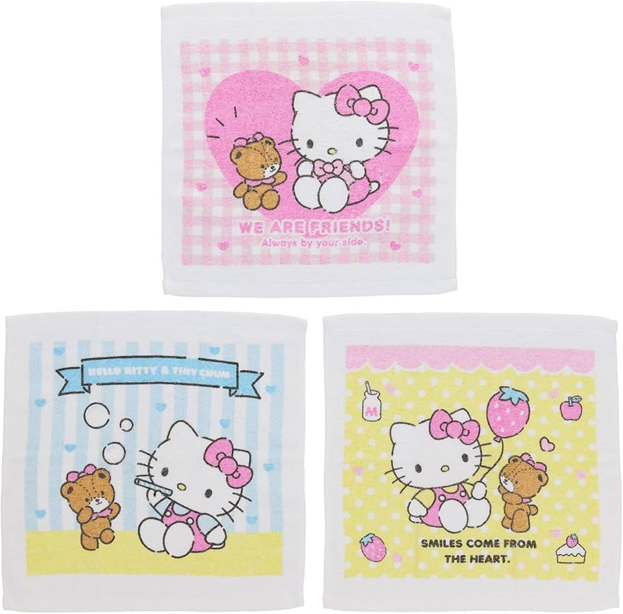 Amazon｜丸眞 ハンドタオル ハンカチ 3枚セット ハローキティ おそろい