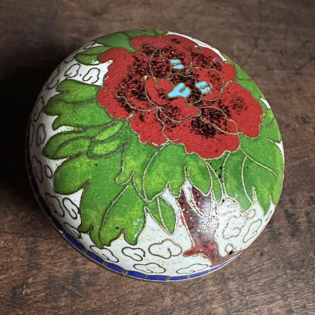 中国美術 七宝焼 景泰藍大花瓶・細工菊花柄・台座付き 中国美術 七宝焼