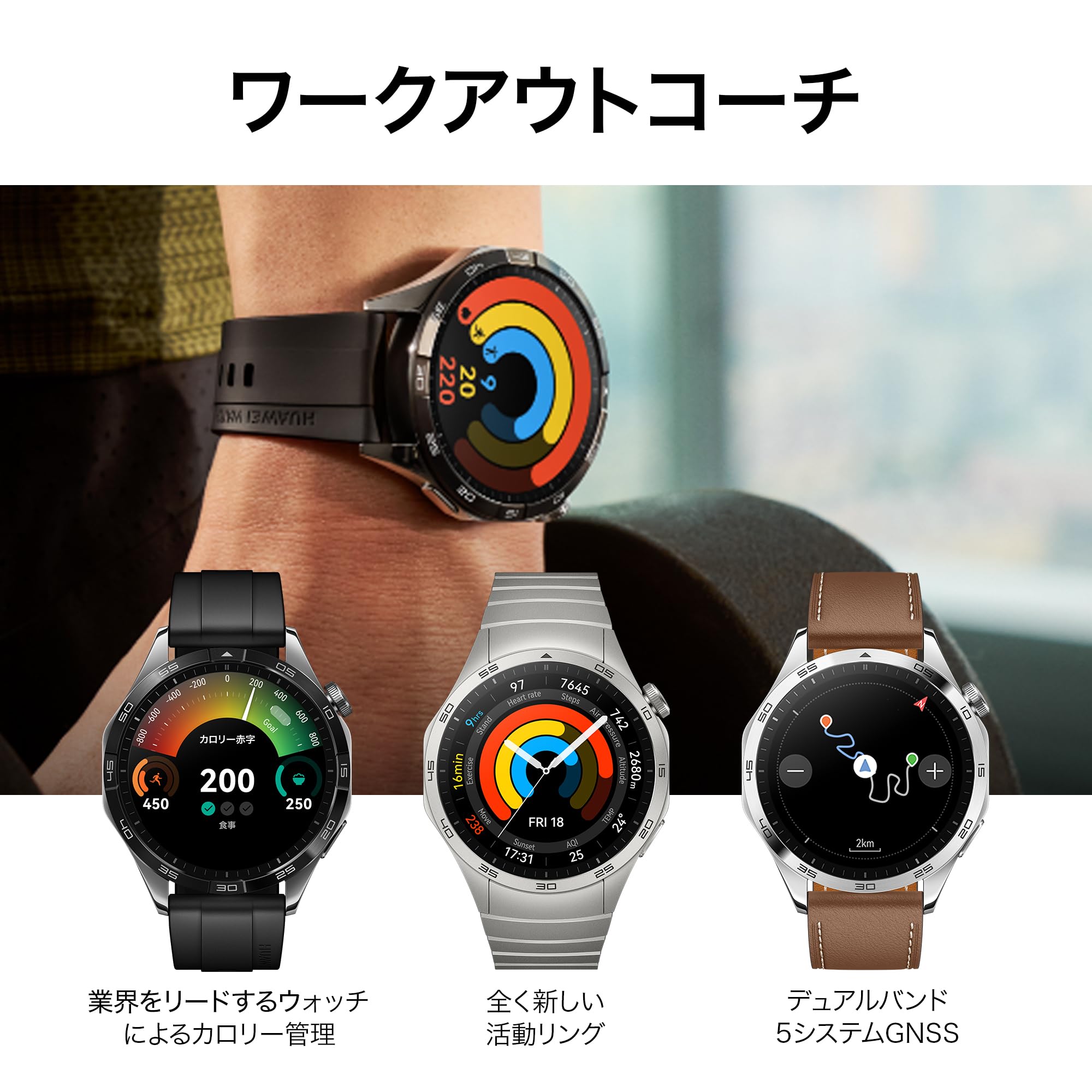 Amazon.co.jp: HUAWEI WATCH GT 4 1.8 inches (46 mm) Golf Navigation