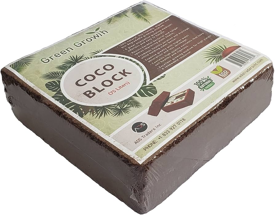 Adstraders Green Growth Coco Block - 75L, 5Kg Coco Coir Growing