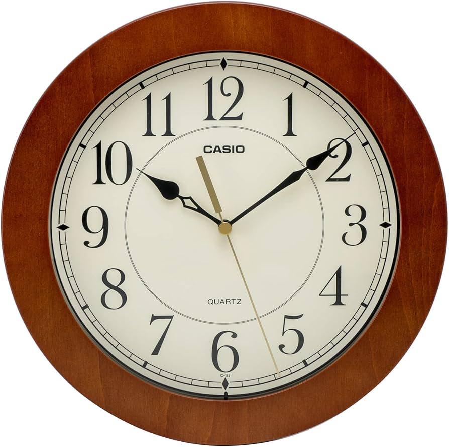Amazon.co.jp: CASIO(カシオ) 掛け時計 壁掛け時計 ブラウン アナログ