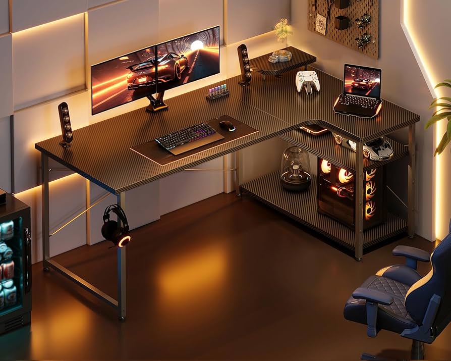 Amazon | ODK ゲーミングデスク l字 パソコンデスク 幅130 机 デスク