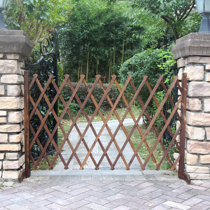 Amazon | 庭 フェンス ガーデンフェンス 天然木 木製柵 伸縮