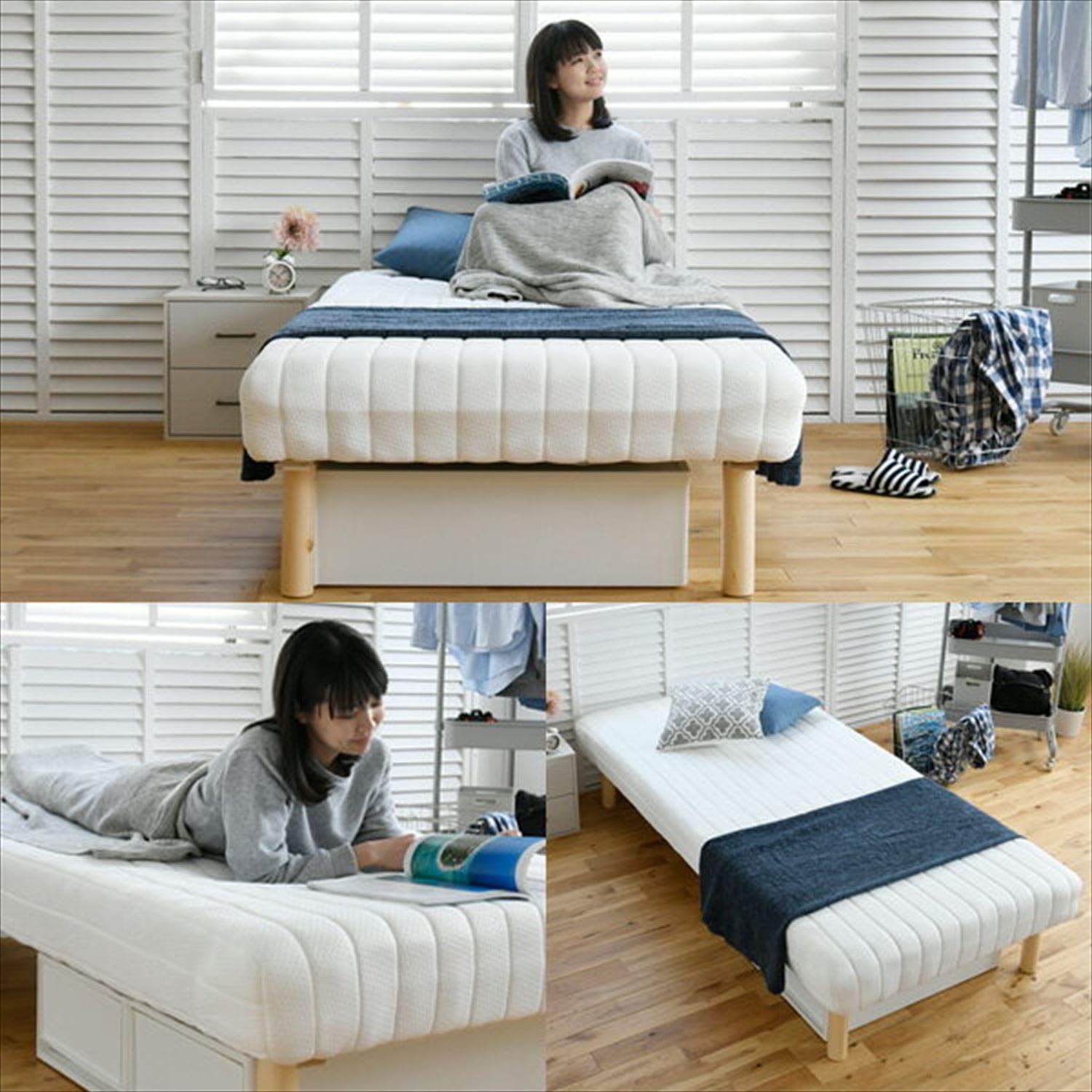 Amazon｜[山善] 脚付きマットレス 高床式ハイタイプ ベッド下24cm