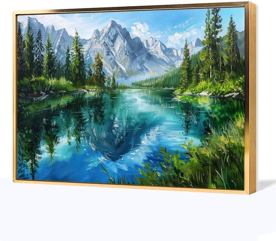 Amazon.co.jp: 絵画 山川の森インテリア 絵画 美しい自然の風景アート