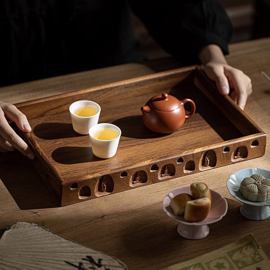 Amazon｜JIKANNOYA トレー 木製トレー お盆 滑らないトレー