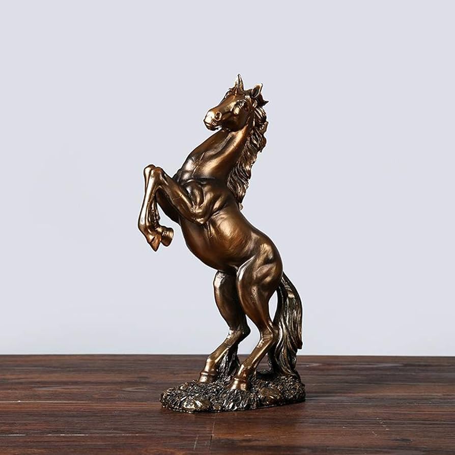 Amazon.co.jp: Baoblaze 馬像-樹脂立ち戦闘馬彫刻の装飾卓上装飾品