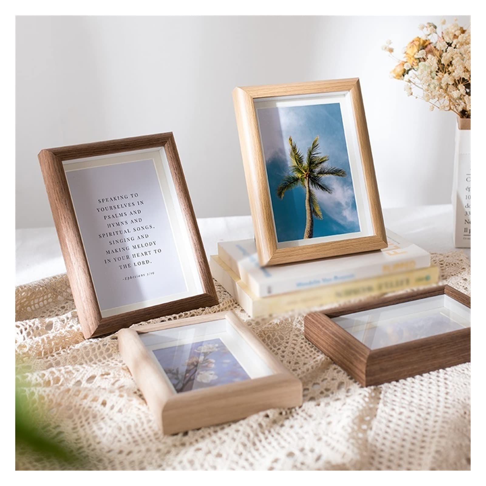 Amazon.co.jp: フォトフレーム 厚みのある木製3Dフォトフレーム名誉