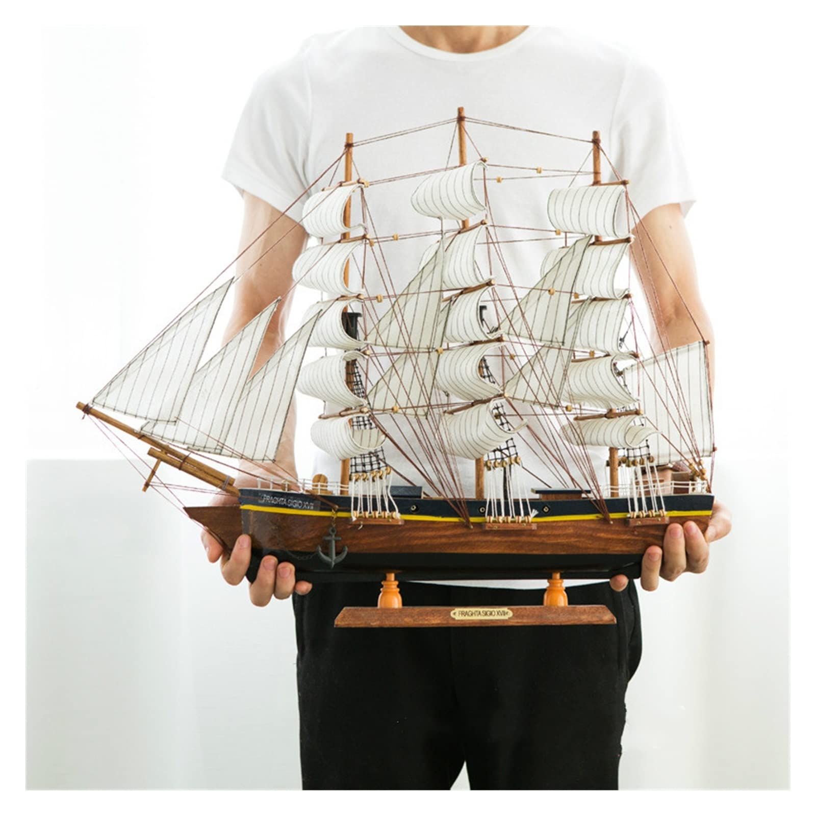 Amazon | 60 センチメートル大 3D 木製ヨットモデルクラフトおもちゃ