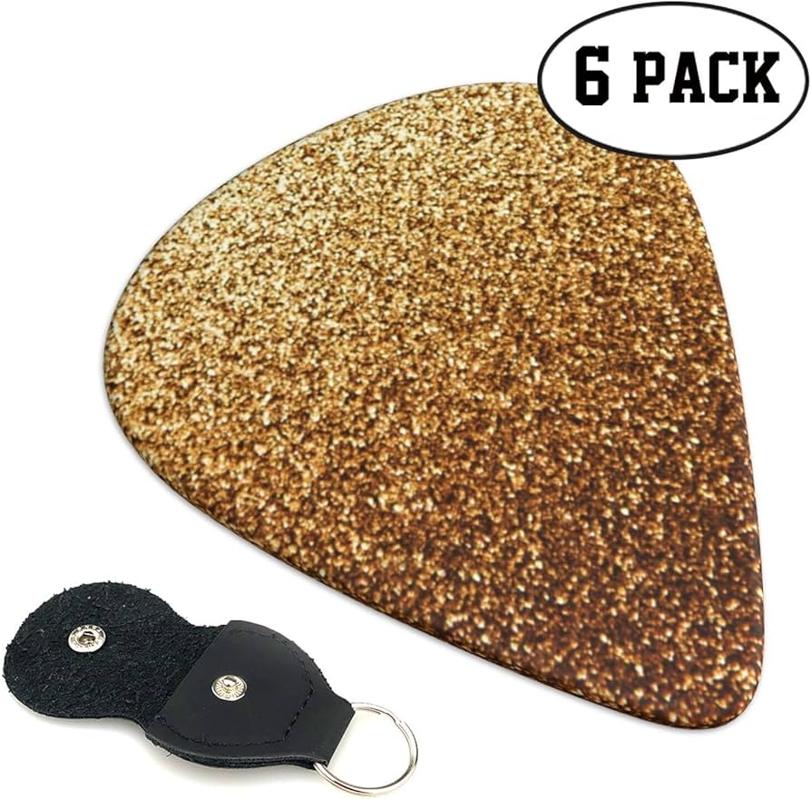 Amazon.co.jp: ギターピック 6枚セット ゴールドダスト きらめく 金色