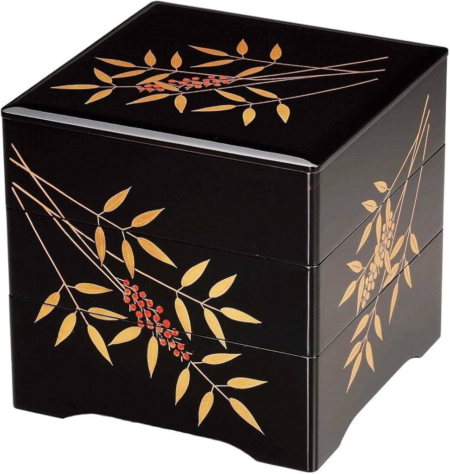 Amazon｜丸十 黒内朱 6.5三段重 共足 南天｜重箱 オンライン通販