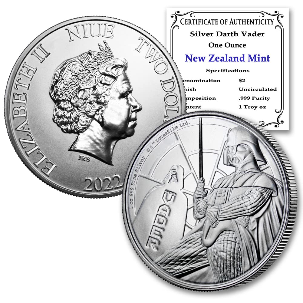 2022-1 oz Niue Silver Star Wars Darth Vader Coin Brilliant