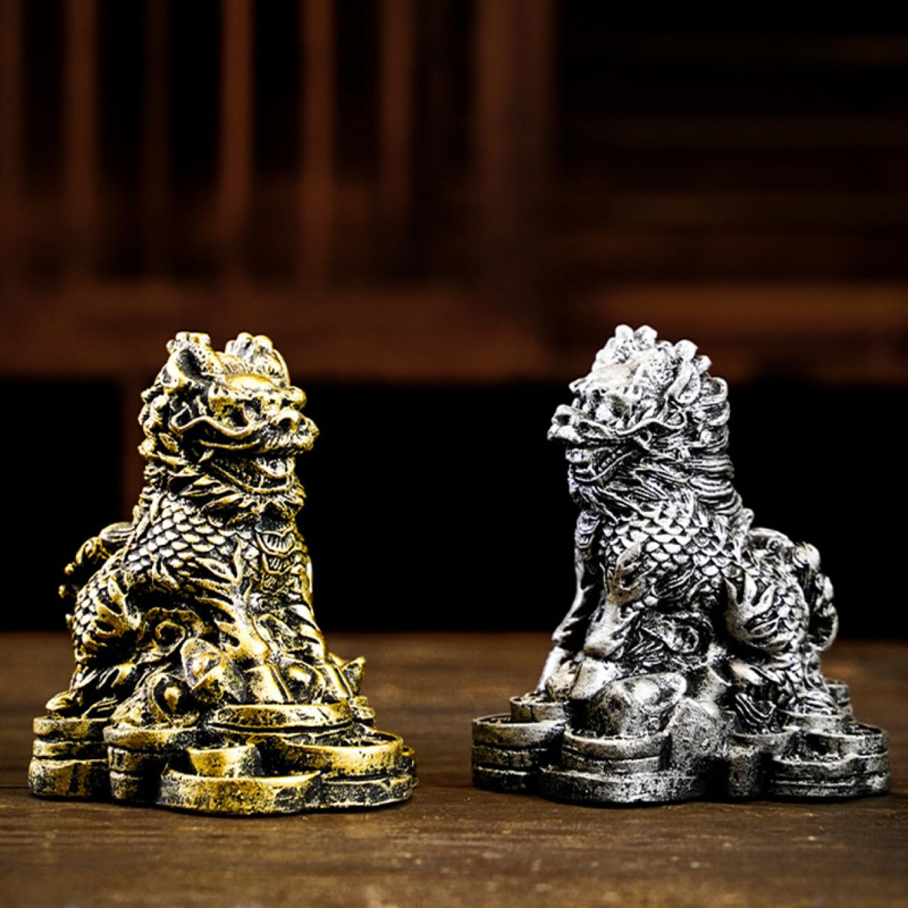 Amazon.co.jp: [dhiuebc] 狛犬 置物 シーサー 風水 開運 置物 獅子