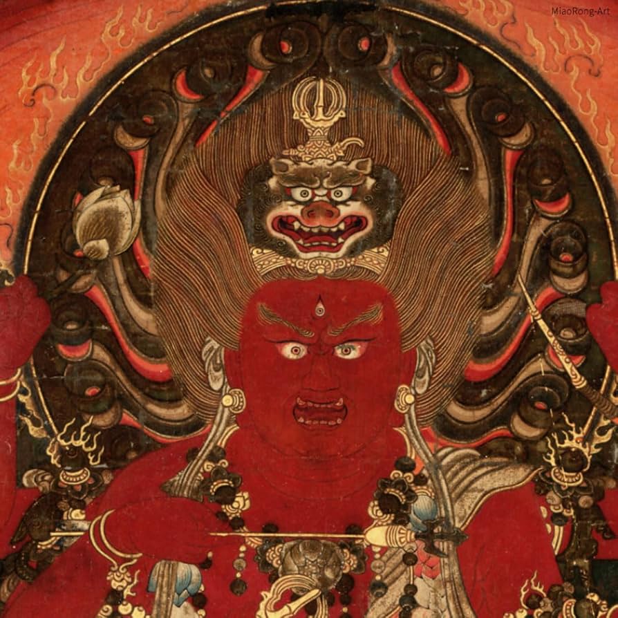 Amazon｜仏画 愛染明王像 彩色（愛染明王 仏像ー版画）＿仏像 アート