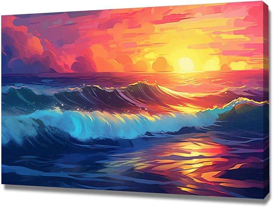 Amazon.co.jp: SHYAMIC 海の景色 海 太陽の光 海の写真 アート