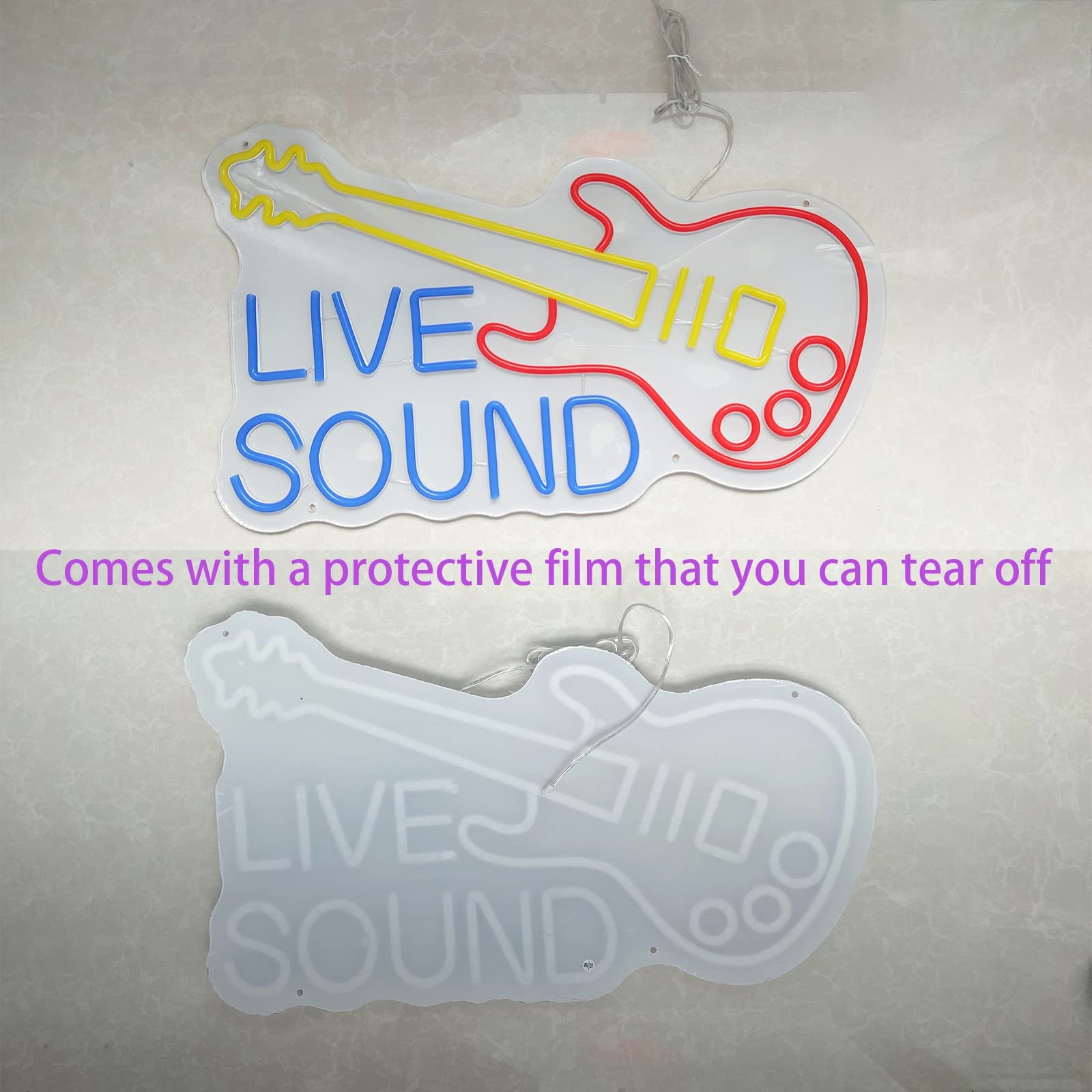 Amazon.co.jp: Live Sound ライブアコースティックギター形状LEDネオン