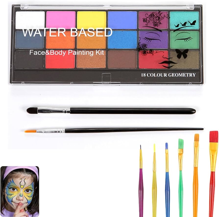 Amazon | Phyxiul フェイスペイント 18色 セット ボディペイント